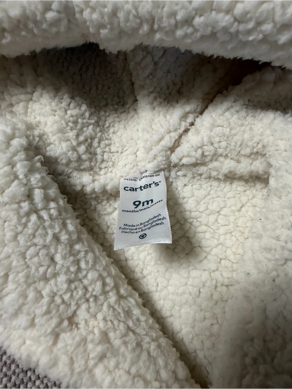 Carter's Cream Sherpa-Lined Baby Jacket with Hood
